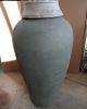 GRAY VASE W/ WOOD NECK LARGE