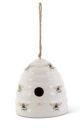 BIRDHOUSE CERAMIC BEEHIVE W/ BEE DECALS