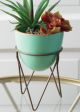 MINI GREEN METAL PLANT STAND