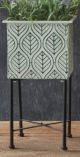 WHITE SQUARE METAL PLANT STAND