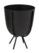 METAL PLANTER W/STAND BLACK LARGE