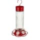 HUMMINGBIRD FEEDER RIBBED ROSE GLASS